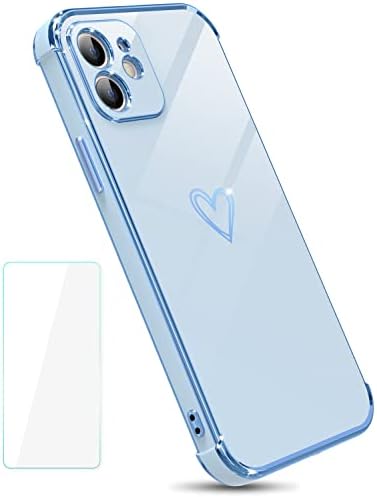 Noyabox לאייפון 11 מקרה חמוד לנשים ילדה, [עם 1* מגן מסך] עיצוב לב יוקרתי מגניב חמוד כיסוי רך וגמיש TPU